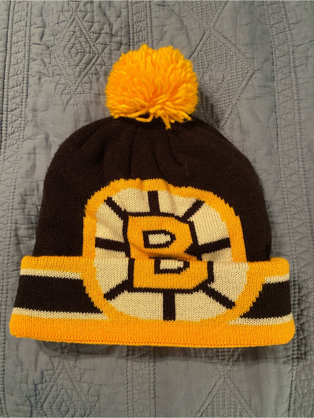 CCM Boston Bruins Black and Gold Knit Pom Beanie